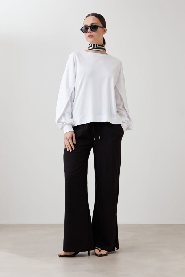 Sweatshirt con botones blanco