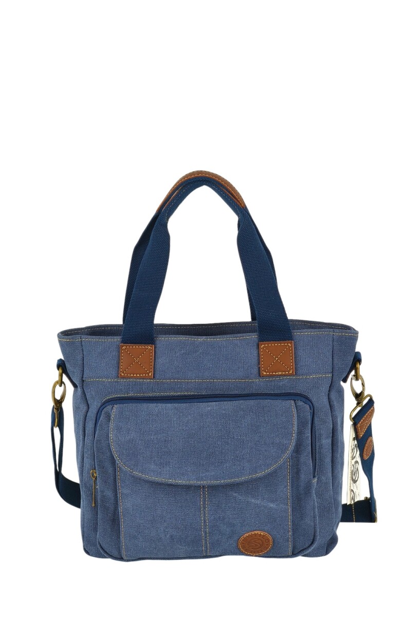 Bolso de lona cartera azul