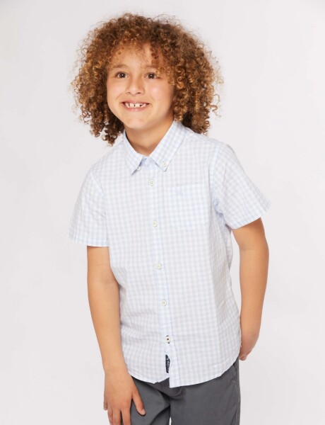 CAMISA A CUADROS Celeste