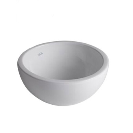 Bacha Circular De Loza Blanca Brillo Para Apoyar 35.5 Diá X 16.4 000