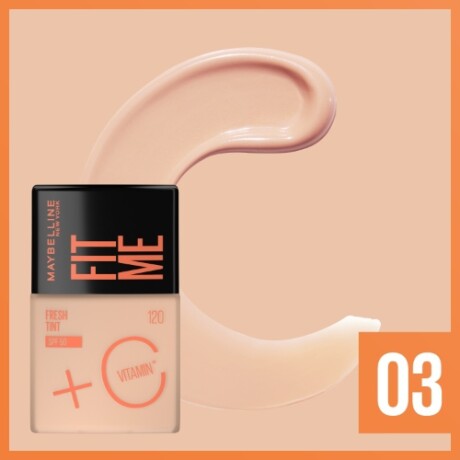 MAYBELLINE FIT ME FRESH TINT BASE LÍQUIDA+ VIT C TONO 03 MAYBELLINE FIT ME FRESH TINT BASE LÍQUIDA+ VIT C TONO 03
