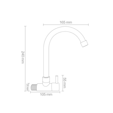 Griferia De Pared Cocina Cromo Dgc 000