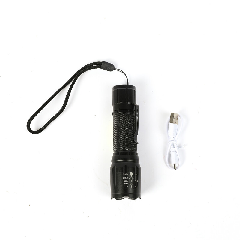 Linterna chica Led Recargable USB Aluminio con Zoom incluye estuche Linterna chica Led Recargable USB Aluminio con Zoom incluye estuche