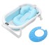 Baño Bebé Plegable + Colchón Baby Splash + Gorra Variante Color Celeste