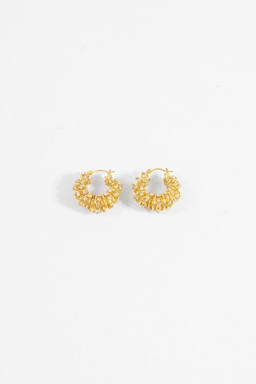 Aros con strass dorado