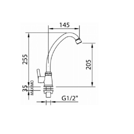 Grifo De Mesada Monocomando Cromo Solo Agua Fria 000