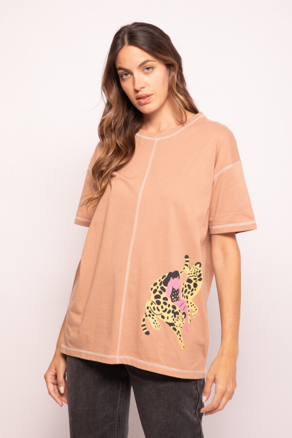 REMERA LEOPARDI Beige Oscuro