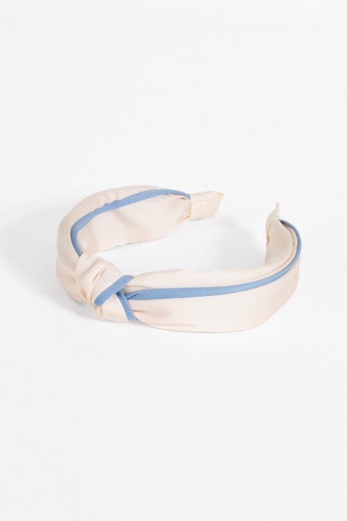 Vincha nudo contraste beige