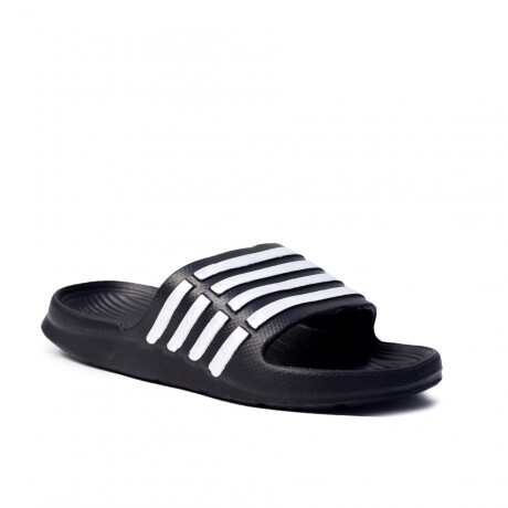 Sandalia Franjas Negro con Blanco Sandalia Franjas Negro con Blanco