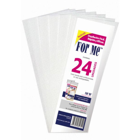 BANDAS DEPILATORIAS BLANCAS FOR ME X 24 UNIDADES BANDAS DEPILATORIAS BLANCAS FOR ME X 24 UNIDADES