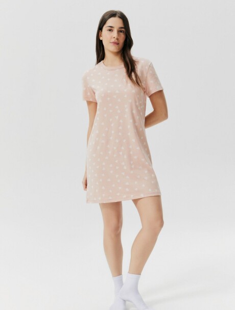 CAMISON ESTAMPADO EN ALGODÓN ROSA