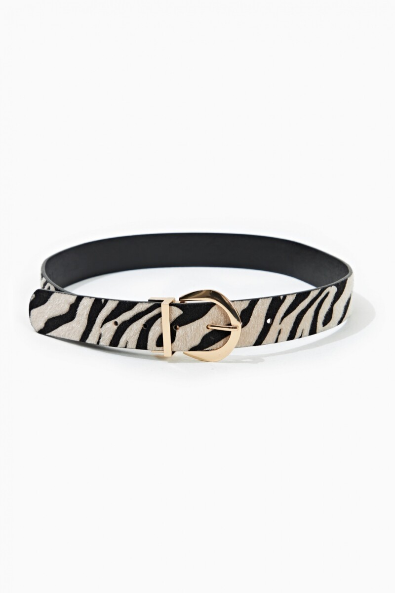 Cinturón estampa cebra reversible animal print
