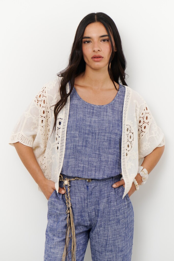 KIMONO BORDERIE NATURAL