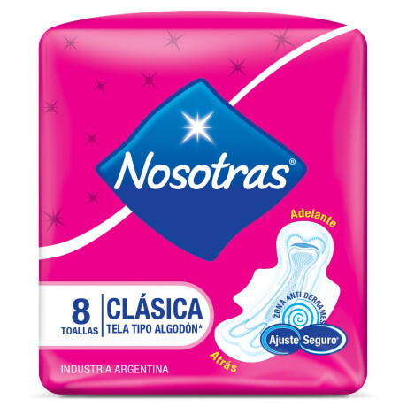 TOALLAS FEMENINAS NOSOTRAS CLASICA 8 UNID C/GEL C/ALAS TOALLAS FEMENINAS NOSOTRAS CLASICA 8 UNID C/GEL C/ALAS