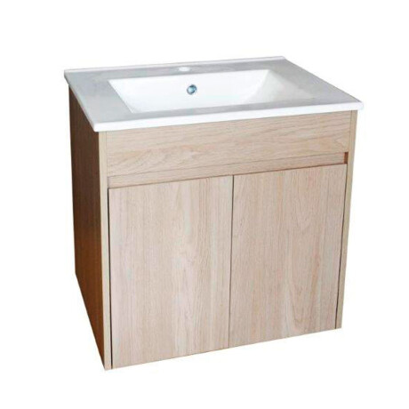 MUEBLE BLANCO CENIZA DE MADERA LAQUEADO 2 PUERTAS CON BACHA 61X46X17 000