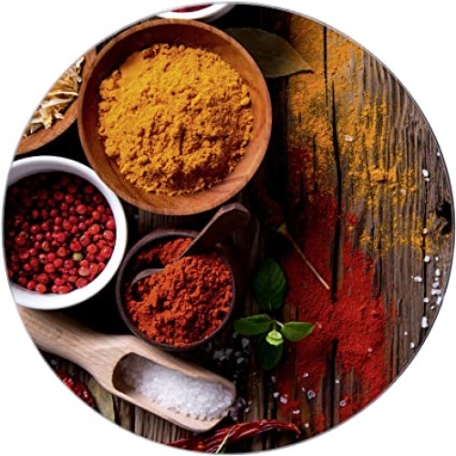 Tabla de cortar en vidrio redonda Spices Wenko 20 cm. Tabla de cortar en vidrio redonda Spices Wenko 20 cm.