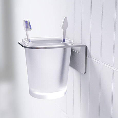 Portacepillo Simple De Pegar 102X110Mm Acero Inox Linea Fineline Fv 000