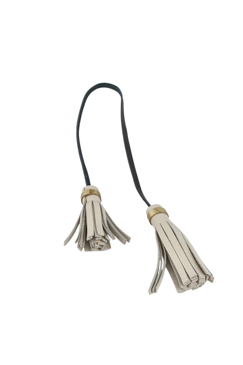 Colgante de flecos dobles beige