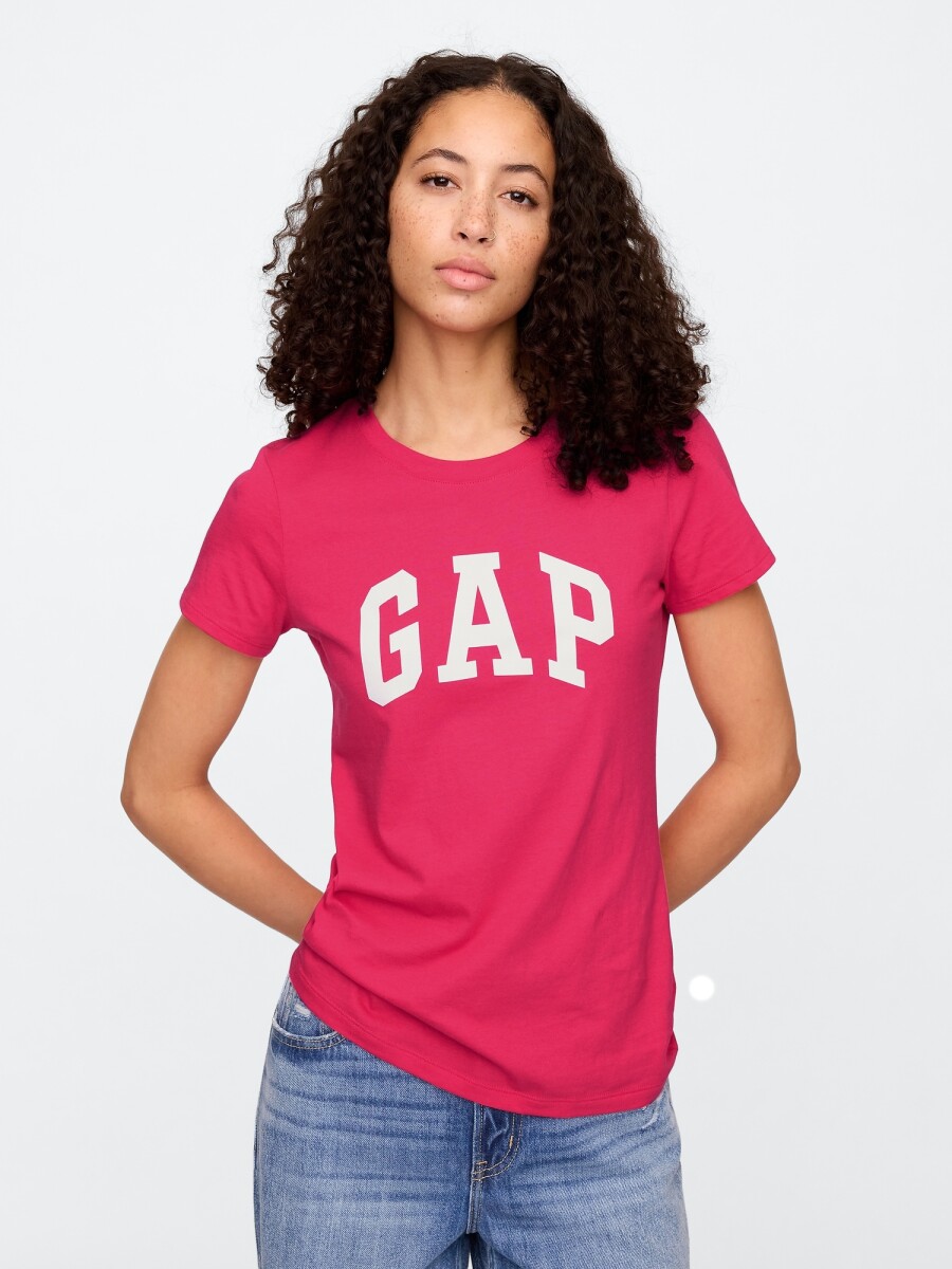 Remera Logo Gap Mujer - Raspberry 