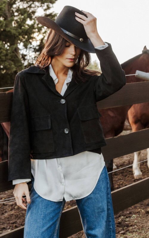 Chaqueta Amira Gamuza marino