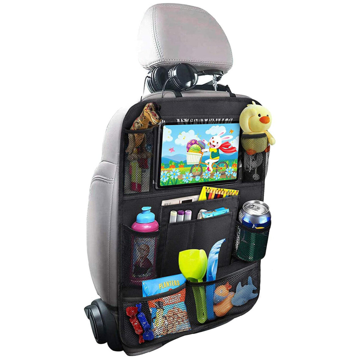 Organizador Auto Respaldo Asiento Tablet Varios Bolsillos 