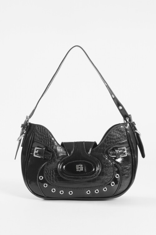 Cartera de hombro hebilla negro