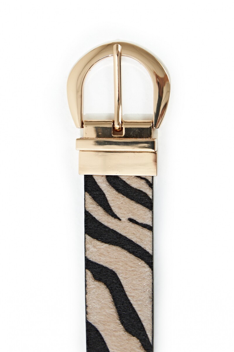 Cinturón estampa cebra reversible - animal print 