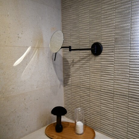 Espejo Pared Redondo 168Mm 5X Negro Mate 000