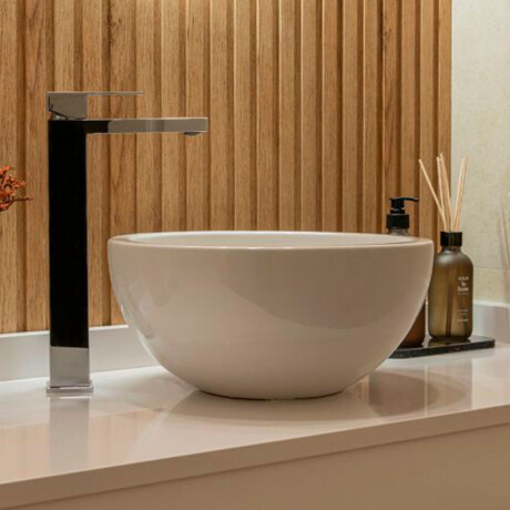 Bacha Circular De Loza Blanca Brillo Para Apoyar 35.5 Diá X 16.4 000