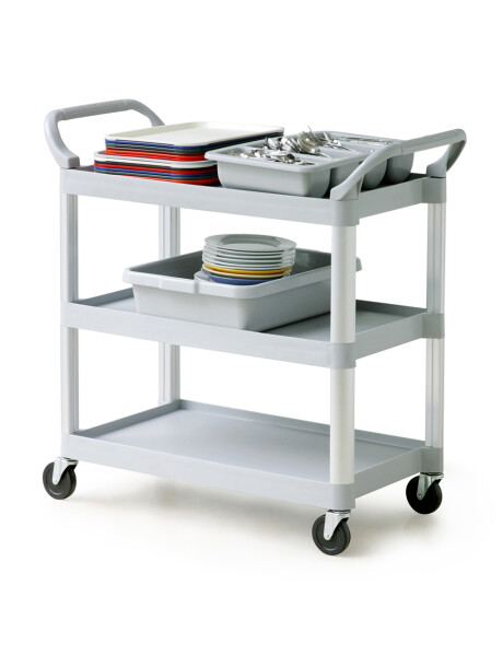 CARRITO P/SERV 3 NIV PP+ALUM. 106X48X100CM CARRITO P/SERV 3 NIV PP+ALUM. 106X48X100CM