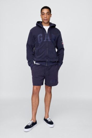 Short Sin Felpa Logo Gap Hombre Navy Uniform