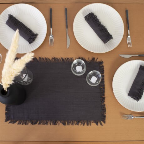 SET INDIVIDUALES ALGODON GRIS TOMILLO