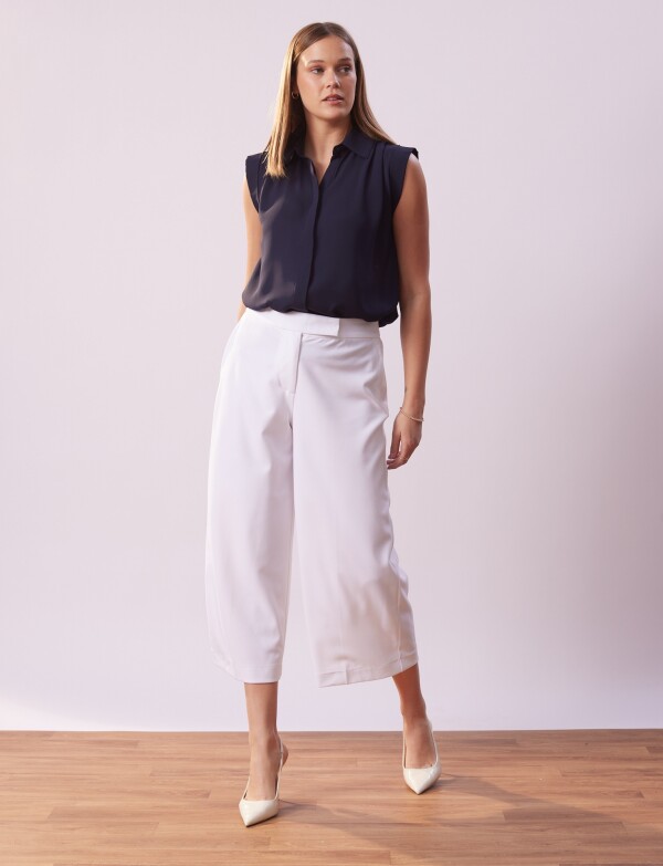 Pantalon Crop Wide Leg BLANCO