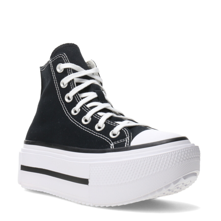 Championes Unisex Converse All Star Lift Double Stack Negro - Blanco