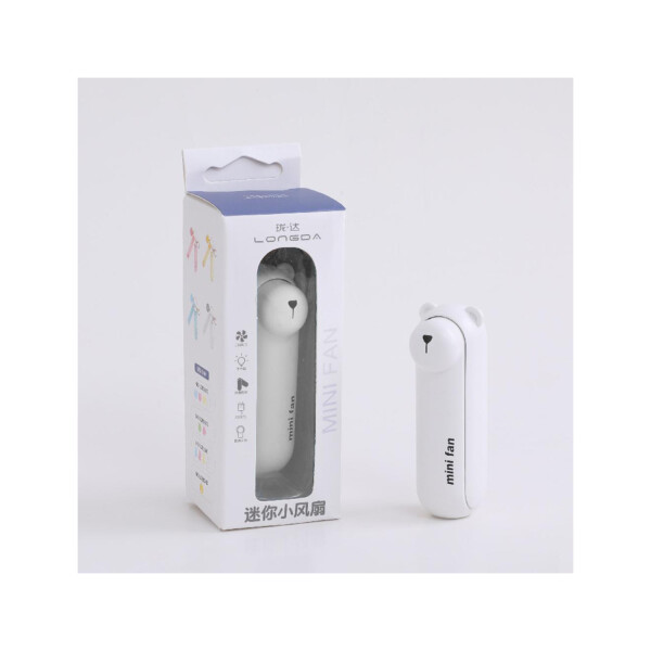 Mini Ventilador 2 en 1 Linterna Portatil Recargable Llavero Variante Color Blanco