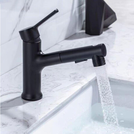 GRIFERIA DE LAVATORIO BAJO CON FLEXIBLE NEGRO MATE 000