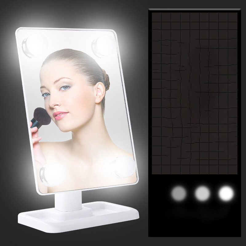 Espejo con iluminación táctil para maquillaje intensidad ajustable Espejo con iluminación táctil para maquillaje intensidad ajustable