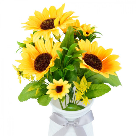 Ramo de flores artificiales con florero Ramo de flores artificiales con florero