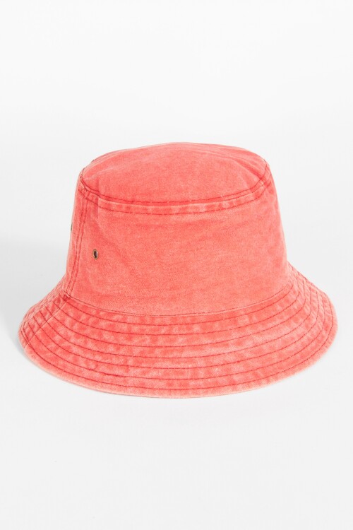 Gorro bucket gastado naranja