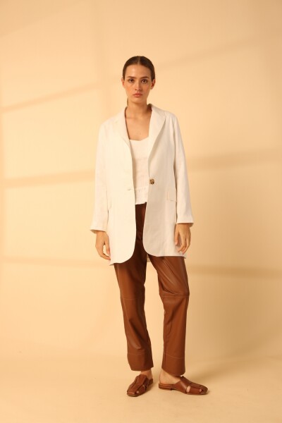 BLAZER CIPRA LINEN SS24 Blanco