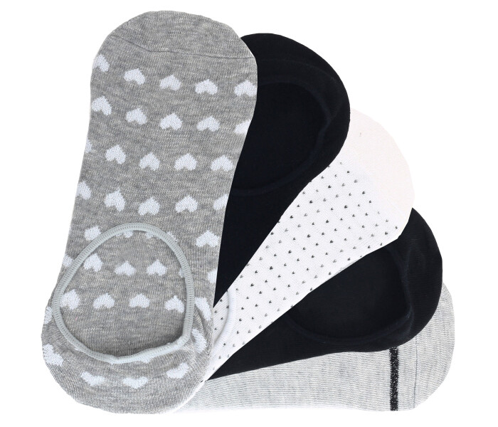 Medias de Mujer Miss Carol Media BASIC pack x5 Negro - Blanco - Gris Melange
