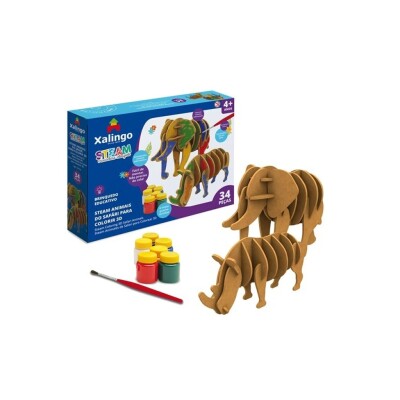 PUZZLE 3D ANIMALES CON TEMPERA PARA PINTAR PUZZLE 3D ANIMALES CON TEMPERA PARA PINTAR