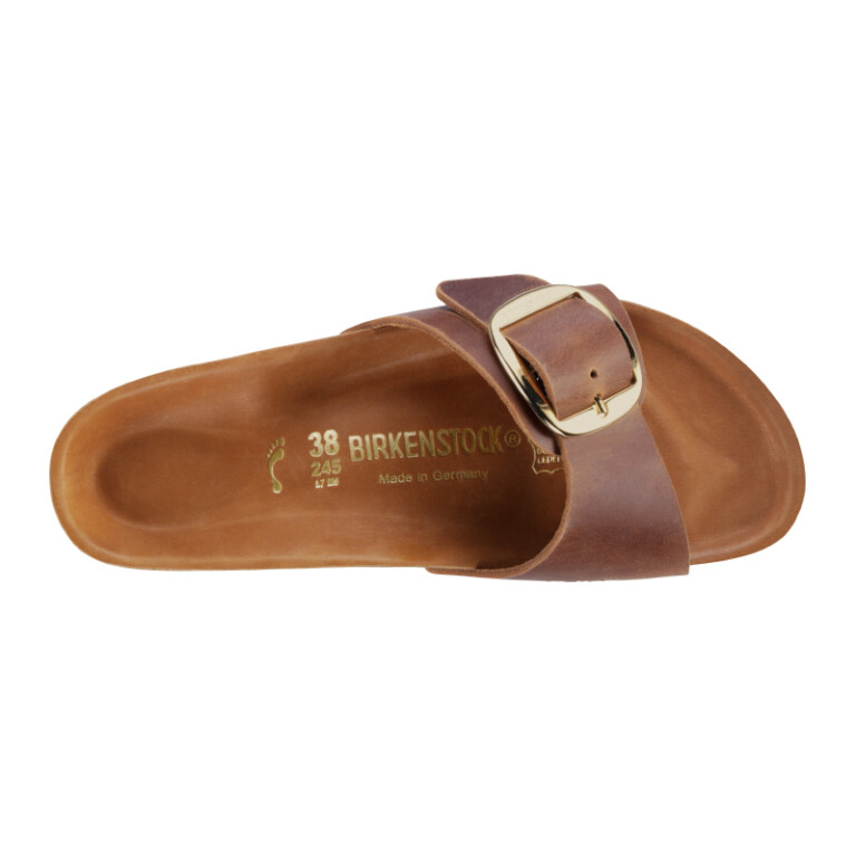 Sandalia Madrid Big Buckle Oiled Leather - Estrecho Marron