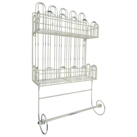 RACK METAL BCO 2 ESTANTES C/PERCHERO 35X12X56CM 1904-GQ001 RACK METAL BCO 2 ESTANTES C/PERCHERO 35X12X56CM 1904-GQ001