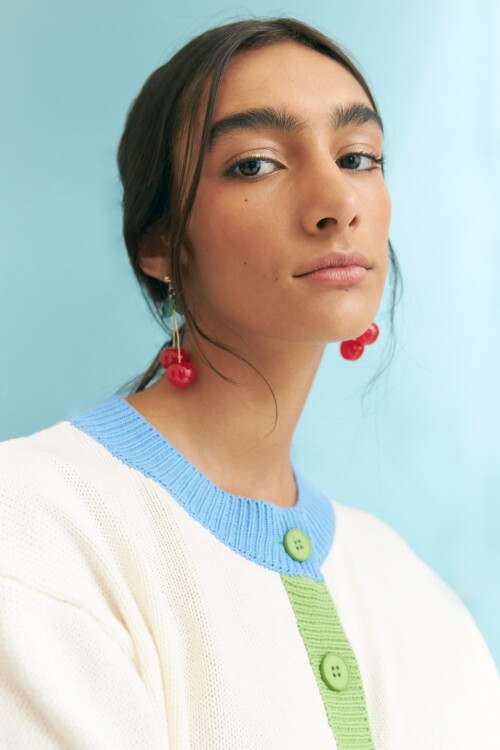 Caravanas doble cherry rojo