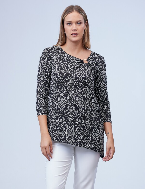 Blusa Asimetrica NEGRO/BLANCO