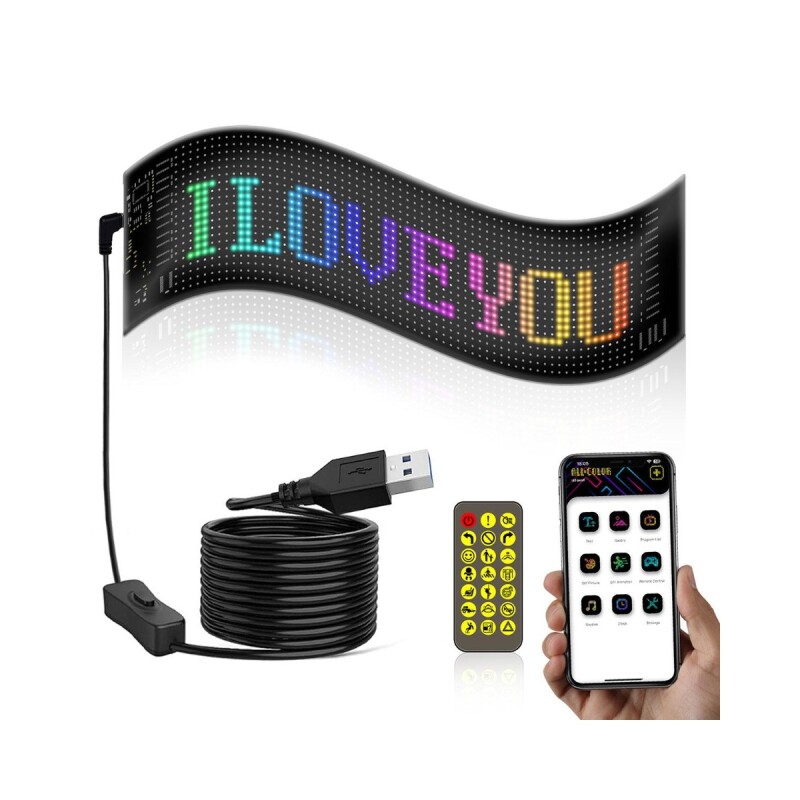 Panel LED Flexible USB Personalizable con bluetooth y control Panel LED Flexible USB Personalizable con bluetooth y control