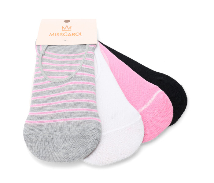 Medias Miss Carol Media Lady Pink pack X4 Negro / Rosa / Blanco / Gris