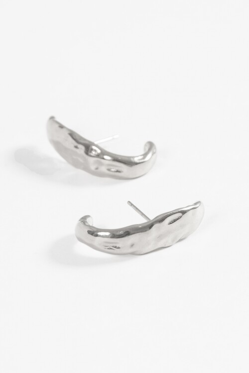 Aros pasantes acero machacado plateado