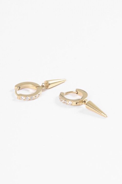 Aros strass dije cónico dorado